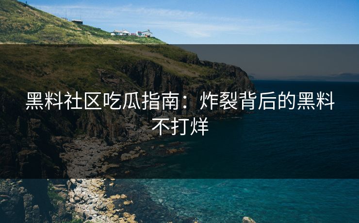 黑料社区吃瓜指南：炸裂背后的黑料不打烊