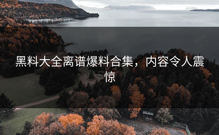 黑料大全离谱爆料合集，内容令人震惊
