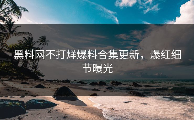 黑料网不打烊爆料合集更新，爆红细节曝光