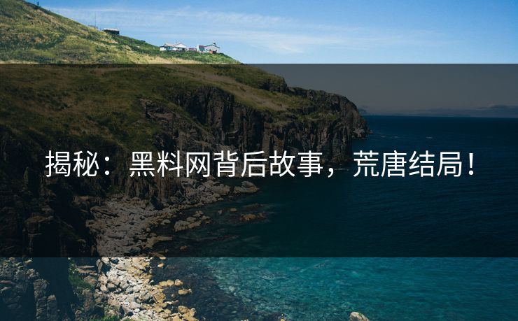 揭秘：黑料网背后故事，荒唐结局！