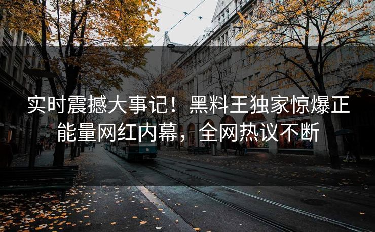 实时震撼大事记！黑料王独家惊爆正能量网红内幕，全网热议不断