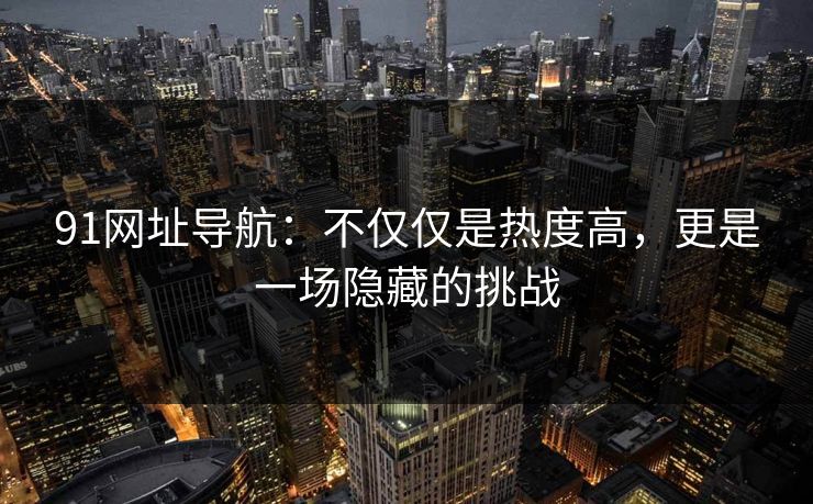 91网址导航：不仅仅是热度高，更是一场隐藏的挑战
